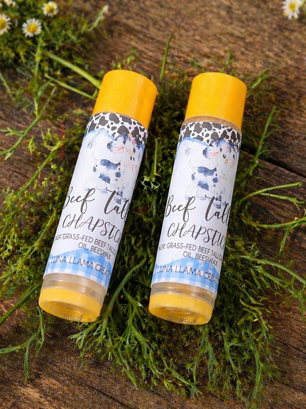 Set of 2 Grass-fed Beef Tallow Chapstick